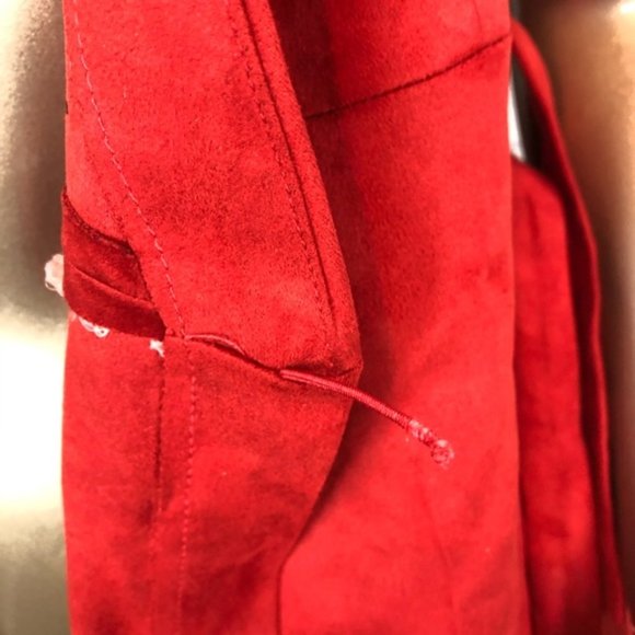 Zara Trafaluc Dress Wrap Red Faux Suede Size XS - Picture 8 of 8